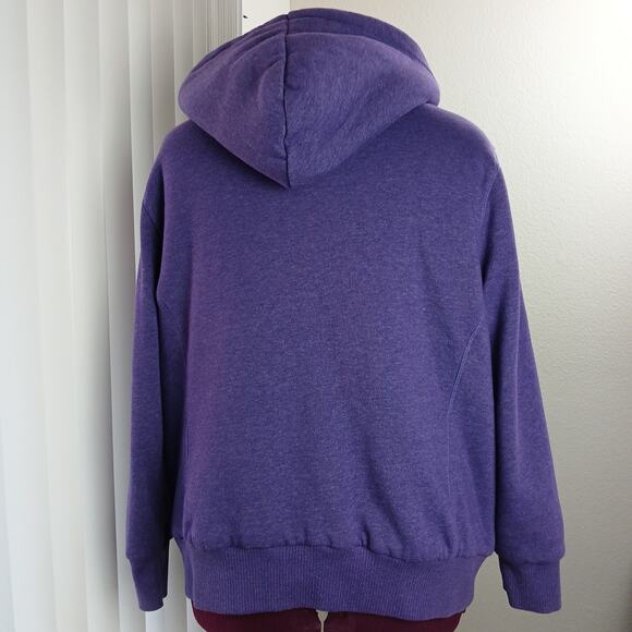 Old Navy Cozy Hoodie in Purple Majesty XXL full zip fleece faux fur sequin logo - Picture 4 of 14